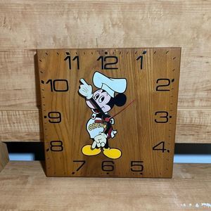 Mickey Mouse Chef vintage wooden wall clock by Welty and Elgin Vintage RARE